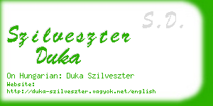 szilveszter duka business card